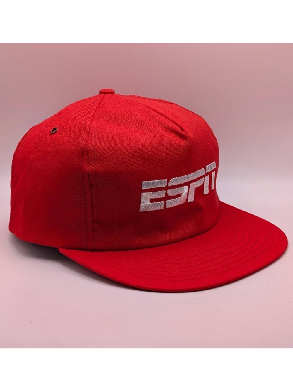 ESPN Embroidered Vintage Snapback 90s Trucker Hat Red Cap NFL USA Made